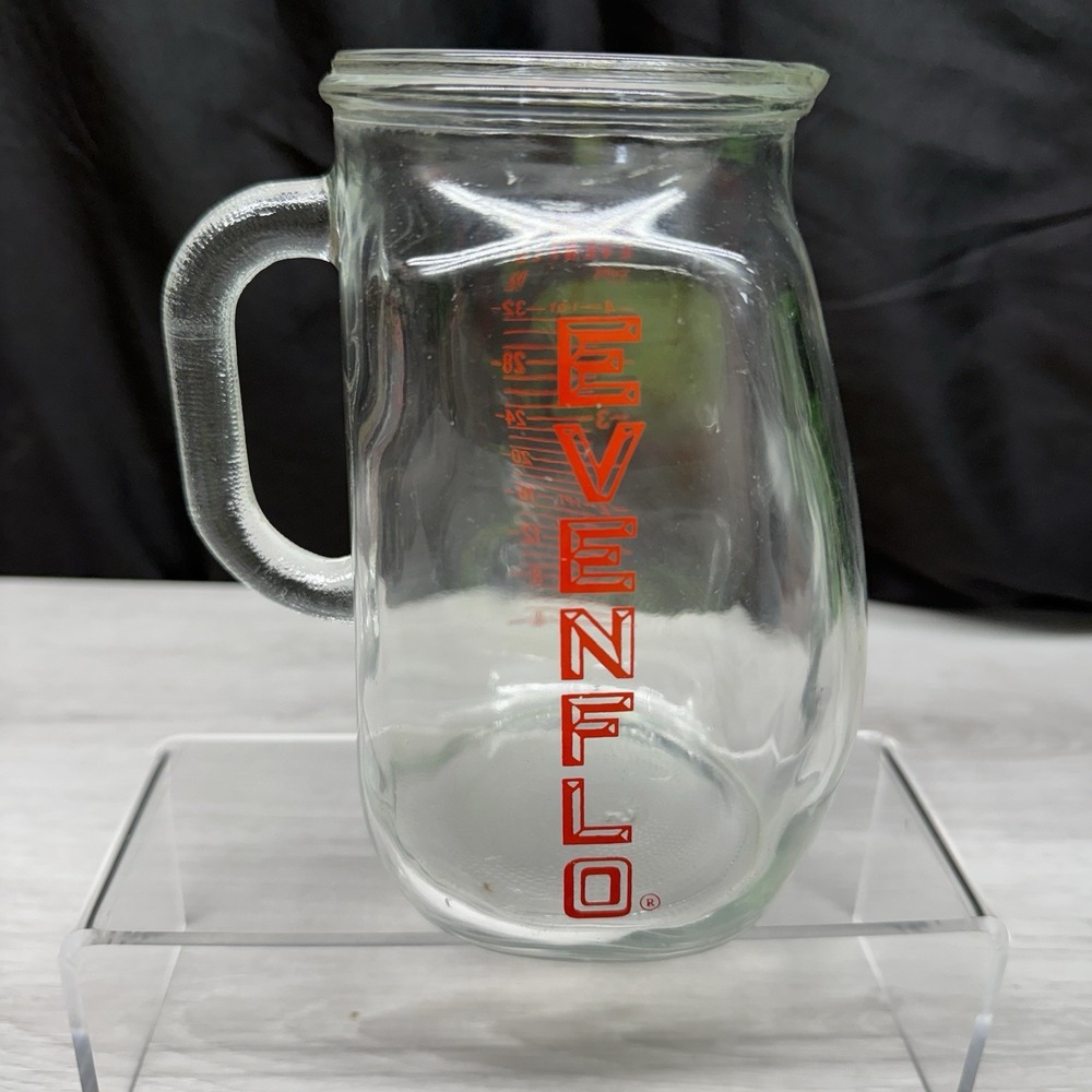 Vtg EVENFLO Baby Formula Glass Measuring Pitcher 4 c - 32 oz - 1 qt | Milk Jug